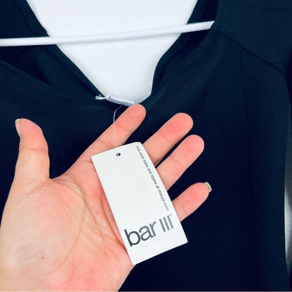 NWT bar III size S black knit flare sleeves blouse - Picture 3 of 5
